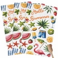 thumbnail image 1 of Summer Beach Kitchen Towel Dish Cloths Set of 3, Microfiber Soft Kitchen Hand Towels, Tropical Coconut Watermelon Lemon Flamingo Absorbent Quick Drying Dishcloths 18 x 28 Inches, 1 of 8