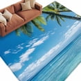 thumbnail image 1 of Summer Beach Landscape Area&nbsp;Rug 8x10ft Coastal Ocean Palm Tree Blue Cloud Sky Wave Non-Slip&nbsp;Washable Square&nbsp;Rugs Soft Felt Indoor Floor Mat for Bedroom Kitchen Living Room Bathroom, 1 of 9