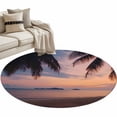 thumbnail image 1 of Summer Beach Landscape Round Area&nbsp;Rug 3.3ft Red Coastal Ocean Sunset Palm Tree Sky Non-Slip&nbsp;Washable Circle Rugs Soft Felt Indoor Floor Mat for Bedroom Kitchen Living Room Bathroom, 1 of 9