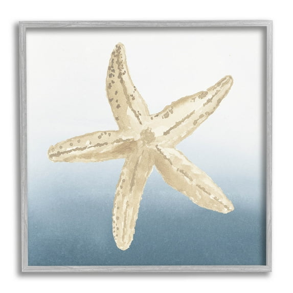 Summer Beach Life Starfish Animals & Insects Graphic Art Gray Framed Art Print Wall Art
