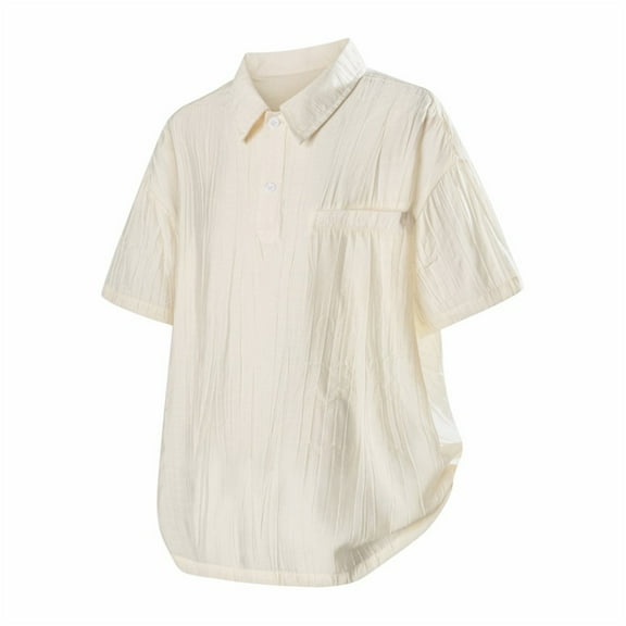 Summer Beach Linen Shirt for Men Button Up Collared Work Shirts Short Sleeve Casual Cowboy Western Top with Pocket