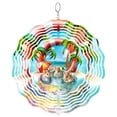 thumbnail image 1 of Summer Beach Mouse Family 3D Wind Spinner Kinetic Metal Hanging Vacation Seaside Home Decor Round, 1 of 5