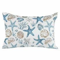 Summer Beach Nautical Starfish Shell Standard Size Pillow Cover, Pillowcase Protectors with Zipper, Breathable Decorative Throw Pillow Case Cover, Pillow Shams for Couch Sofa 20x26Inch