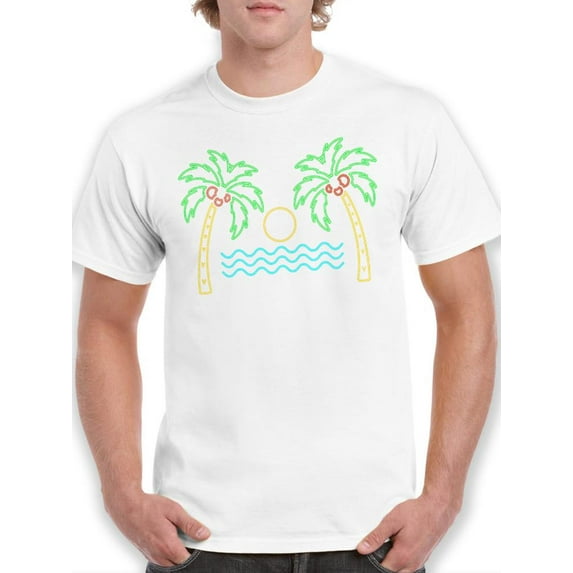 Summer Beach Neon T-Shirt Men -SPIdeals Designs, Male XX-Large