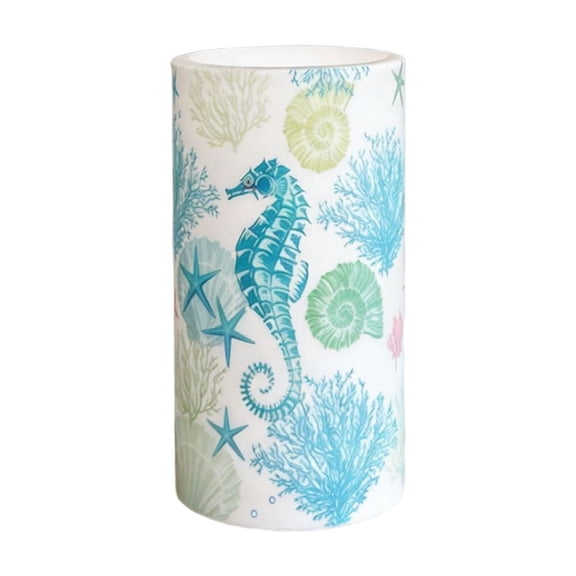 Summer Beach Ocean Themed LED Flameless Candles for Weddings Birthdays Parties Home Decor Safe Battery Operated Night Light Decorative Lights