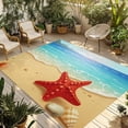 thumbnail image 1 of Summer Beach Outdoor Rug for Patio/Deck/Porch, Non-Slip Large Area Rug 5 x 7 Ft, Coastal Red Starfish Conch Palm Seaside Indoor Outdoor Rugs Washable Area Rugs, Reversible Camping Rug Carpet Runner, 1 of 8
