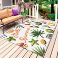 thumbnail image 1 of Summer Beach Outdoor Rug for Patio/Deck/Porch, Non-Slip Large Area Rug 5 x 7 Ft, Tropical Coconut Watermelon Lemon Flamingo Indoor Outdoor Rugs Washable Area Rugs, Camping Rug Carpet Runner, 1 of 8
