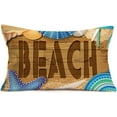 thumbnail image 1 of Summer Beach Outdoor Throw Waist Pillow Cases Vintage Wood Quotes with Blue Ocean Sea Starfish Scallop Nautical Home Couch Chair Decor Quote Gift Cushion Cover 12x20 Inch Cotton Linen, 1 of 4