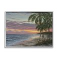 thumbnail image 1 of Summer Beach Palm Trees Coastal Painting Gray Framed Art Print Wall Art, 1 of 7
