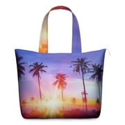 Summer Beach Palm Trees Travel Bag Hawaiian Sunset Weekender Tote with Tropical Paradise Vibrant Ocean Sunset Design, Minimalist Carry-On Duffel