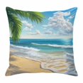 thumbnail image 1 of Summer Beach Pillow Covers 18x18 Inch, Coastal Ocean Tropical Palm Trees Linen Pillowcase with Invisible Zipper, Decorative Throw Pillow Covers Cushion Case for Couch Sofa Bed Living Room, 1 of 9