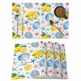 thumbnail image 1 of Summer Beach Placemats Set of 12, Ocean Starfish Shell Coastal Conch Lemon Flower Non-Slip Place Mats Washable Table Mats for Kitchen Dining Table Decorations Indoor/Outdoor, 1 of 9