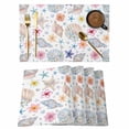 thumbnail image 1 of Summer Beach Placemats Set of 2, Ocean Starfish Shell Coastal Conch Cute Flower Non-Slip Place Mats Washable Table Mats for Kitchen Dining Table Decorations Indoor/Outdoor, 1 of 9