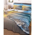 thumbnail image 1 of Summer Beach Queen Size Down Alternative Comforter, Lightweight Comforter Quilt Bedding Set with Pillow Shams Sunset Ocean Coastal Nautical All Seasons Bed Comforter Duvet Insert 90"x96", 1 of 7