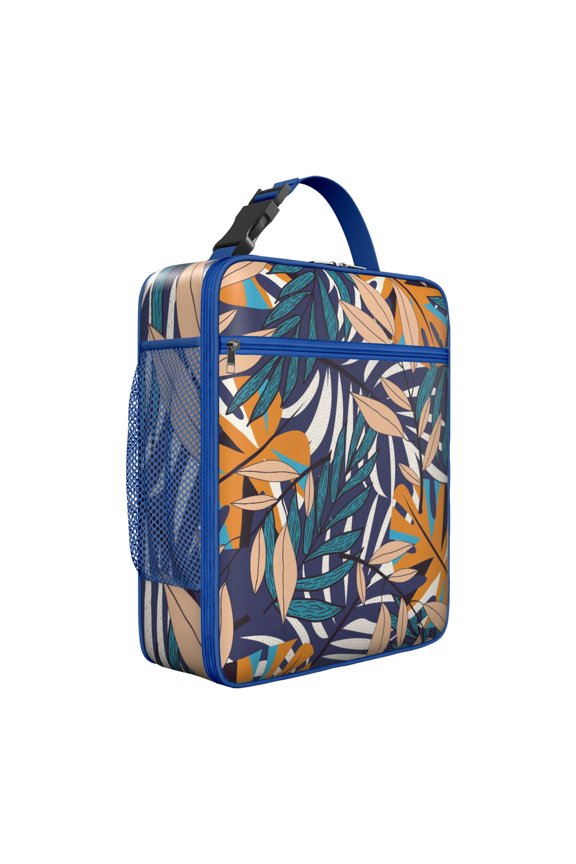 Summer Beach Resort Tropical Insulated Lunch Bag – Tropical Floral Hawaiian Print Jungle Leaves Exotic Floral Hawaiian Hibiscus Botanical Jungle Leaves Summer Hawaiian Palm Leaf Boho Tote