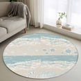 thumbnail image 1 of Summer Beach Round Area Rug 3Ft Washable Small Circle Rugs for Kitchen Entryway, Ocean Coastal Crabs Sea Turtles Corals Starfish Non-Slip Carpet Floor Mats Indoor Outdoor Carpet Runner Home Decor, 1 of 8