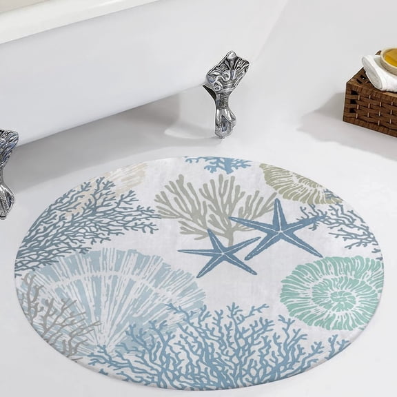 Summer Beach Round Area Rugs for Bedroom Living Room, 3FT Soft Comfy Indoor Circle Carpets, Carpet Home Decor Floor Mat