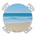 thumbnail image 1 of Summer Beach Round Fitted Tablecloth with Elastic Edge, Waterproof Table Cloth Table Cover for 36"-44" Tables, Coastal Ocean Waves Starfish Shell Tablecloths for Dining Picnic Indoor Outdoor, 1 of 9