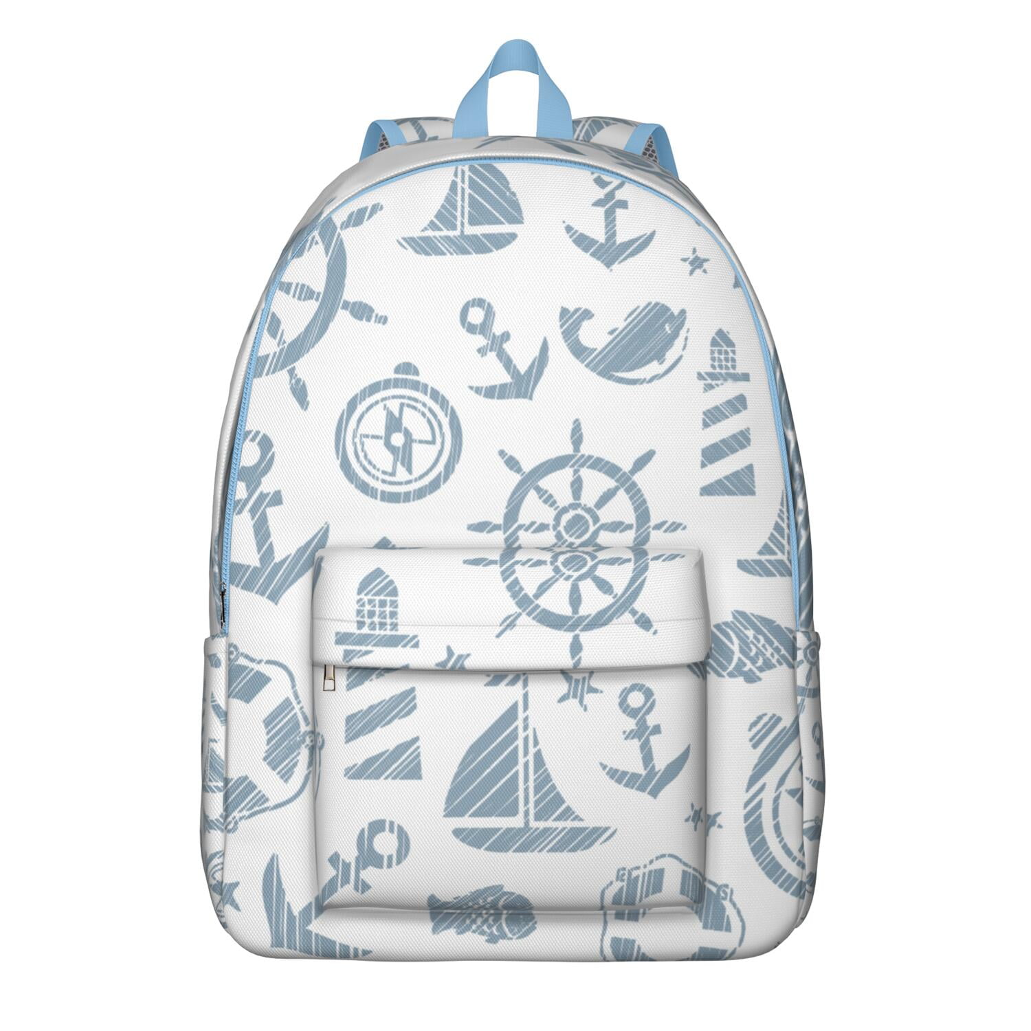 Summer Beach Sailor Backpack with Marine Vessel, Tide & Seashell Design ...
