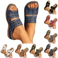 thumbnail image 1 of Summer Beach Sandals for Women Comfortable Wedge Sandals Open Toe Slippers with Arch Support Round Head Flower Sandals for Casual Walking, 1 of 9