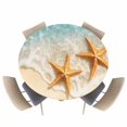 thumbnail image 1 of Summer Beach Scene Starfish Ocean Fitted Round Tablecloths Elastic Edged Table Covers 45"-54",Water Ripple Sea Waves Waterproof Dining Room Kitchen Table Cloth for Holiday Party Tables Decor, 1 of 8