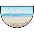 thumbnail image 1 of Summer Beach Sea Shell Starfish Welcome Scenery Half Round Door Mat for Entrance, for Entry 18x30 in Wear Resistant Semi Circle Floor Mats Area Rugs for Balcony Kitchen, 1 of 4