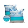 thumbnail image 1 of Summer Beach Sea Wave and Blue Sky Line Outdoor Pillow Covers Set of 2, Decorative Waterproof Throw Pillow Case, Natural Landscape Cotton Linen Soft Cozy Cushion Pillowcases, 1 of 6