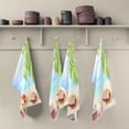 thumbnail image 1 of Summer Beach Seashell Tea Towels Set of 6 Tropical Palm Leaf Kitchen Dish Cloth with Hanging Loop, 18"x28"Lint-Free Absorbent Towel for Kitchen Drying Wiping and Cleaning, 1 of 5