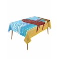 thumbnail image 1 of Summer Beach Seaside Table Cloth, Waterproof Tablecloth for Rectangle Tables, Blue Beige Coastal Ocean Sea Birds Reusable Washable Fabric Table Cover for Restaurant Kitchen Dining Tables 54"x108", 1 of 9