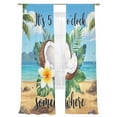 thumbnail image 1 of Summer Beach Sheer Curtains 2 Panels Set It's 5 O'clock Somewhere Tropical Coconut Floral Sheer Window Curtains Light Filtering Rod Pocket Voile Drapes for Bedroom Living Room 52"X108", 1 of 9
