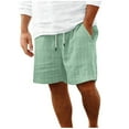 thumbnail image 1 of Summer Beach Shorts for Men Drawstring Elastic Waist Hawaiian Vacation Short Pants with Pockets Fathers Gift, 1 of 5