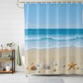 thumbnail image 1 of Summer Beach Shower Curtains for Bathroom, Coastal Ocean Waves Starfish Shell Waterproof Fabric Shower Curtain, Decorative Bathroom Curtain for Bathtub, 66"x72" , No Hooks Included, 1 of 9