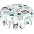 thumbnail image 1 of Summer Beach Starfish Round Tablecloth 60 Inch Blue Sea Summer Theme Outdoor Table Cloths Polyester Fabric Coastal Ocean Beach Table Cover Decor for Kitchen Dining Room Picnic Party Outdoor, 1 of 6