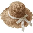 thumbnail image 1 of Summer Beach Sun Straw Hats for Women Wide Brim Packable Travel Bucket Hats UPF 50+, 1 of 8