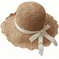 thumbnail image 1 of Summer Beach Sun Straw Hats for Women Wide Brim Packable Travel Bucket Hats UPF 50+, 1 of 5