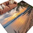 thumbnail image 1 of Summer Beach Sunset Landscape Area&nbsp;Rug 6x9ft Coastal Ocean Palm Tree Cloud Boat Non-Slip&nbsp;Washable Square&nbsp;Rugs Soft Felt Indoor Floor Mat for Bedroom Kitchen Living Room Bathroom, 1 of 9
