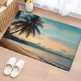 thumbnail image 1 of Summer Beach Sunset Landscape Washable Small Entryway Area Rugs 2'x3', Coastal Ocean Palm Tree Blue Cloud Sky Low Pile Throw Rug Non-Slip Sturdy Edge Binding Carpet for Front Door Floor Room Entry, 1 of 9