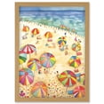 thumbnail image 1 of Summer Beach Sunshine Folk Art Artwork Framed Wall Art Print A4, 1 of 4