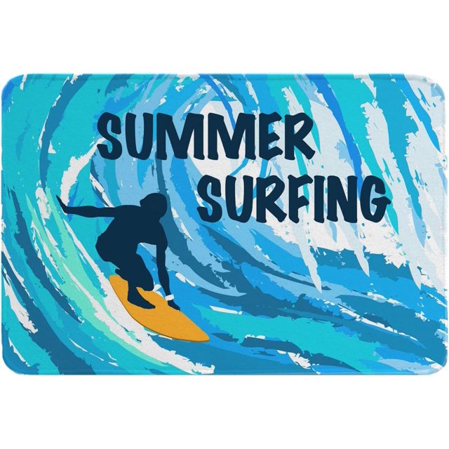 Summer Beach Surfing Mat Front Door Mat, NonSlip&Absorbent