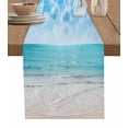 thumbnail image 1 of Summer Beach Table Runner Blue Coastal Ocean Seaside Nautical Tablerunners 13 x 60 Inch, Table Decorations Tabletop Scarf for Summer Gathering Holiday Farmhouse Kitchen Dining Decor, 1 of 6