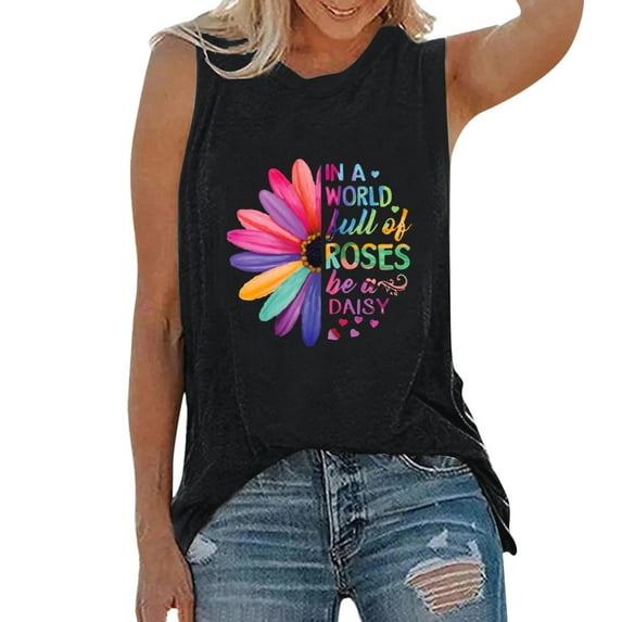 Summer Beach Tank Tops For Women Activewear Sleeveless Yoga Workout Loose Fit Running Exercise Graphic T Shirt Casual Tunic Blouse