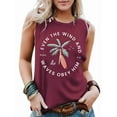 thumbnail image 1 of Mawalde Summer Beach Tank Tops for Women Big Wine-Red Vest (Color Picture and White Letters) L, 1 of 4
