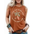 thumbnail image 1 of Mawalde Summer Beach Tank Tops for Women Burnt Orange Vest (Color Picture and White Letters) XXL, 1 of 4