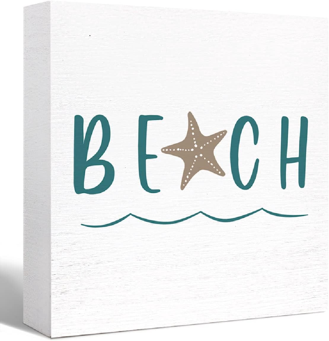 Curated visual reference: Gallery Detail: Summer Beach Theme Wood Box Sign Beach Starfish Wooden Block