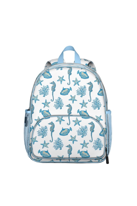Summer Beach-Themed Ergonomic Daypack - Waterproof, Breathable & Spacious for School & Commute