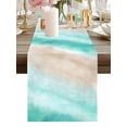 thumbnail image 1 of Summer Beach Turquoise Ocean Table Runner-36 Inch Long Modern Minimalist Art Table Runners Linen Burlap Tablerunner for Kitchen Dining Room Holiday Party, 1 of 9