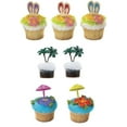 thumbnail image 1 of Summer Beach Umbrella Flip Flop and Palm Tree Cupcake Toppers- 24 count, 1 of 1