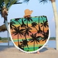 thumbnail image 1 of Summer Beach Vacation Essentials Djunllk Coconut Leaf Series Round Beach Towel Oversized, Microfiber Beach Blanket Waterproof Sandproof Multifunctional Towel Shawl for Women Adult, 1 of 8