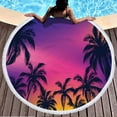 thumbnail image 1 of Summer Beach Vacation Essentials Djunllk Coconut Leaf Series Round Beach Towel Oversized, Microfiber Beach Blanket Waterproof Sandproof Multifunctional Towel Shawl for Women Adult, 1 of 6