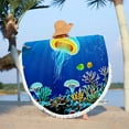 thumbnail image 1 of Summer Beach Vacation Essentials Djunllk Round Beach Towel - Ocean Theme Oversized Microfiber Excellent Softness Beach Blanket Waterproof Sandproof Towel Shawl for Women Adult Swim Pool Yoga, 1 of 9